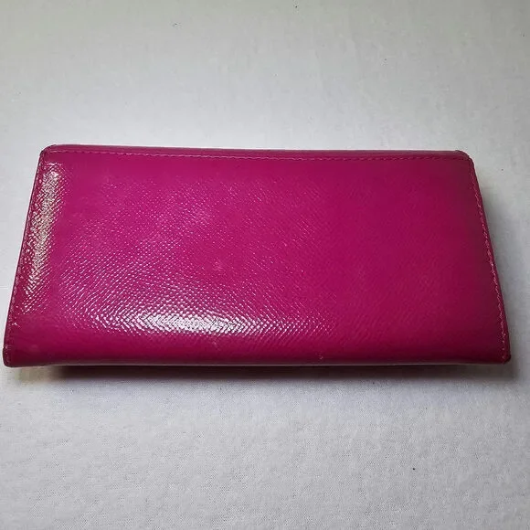 Burberry Patent Leather Heritage Grain Penrose Continental Wallet Pink - Picture 13 of 16